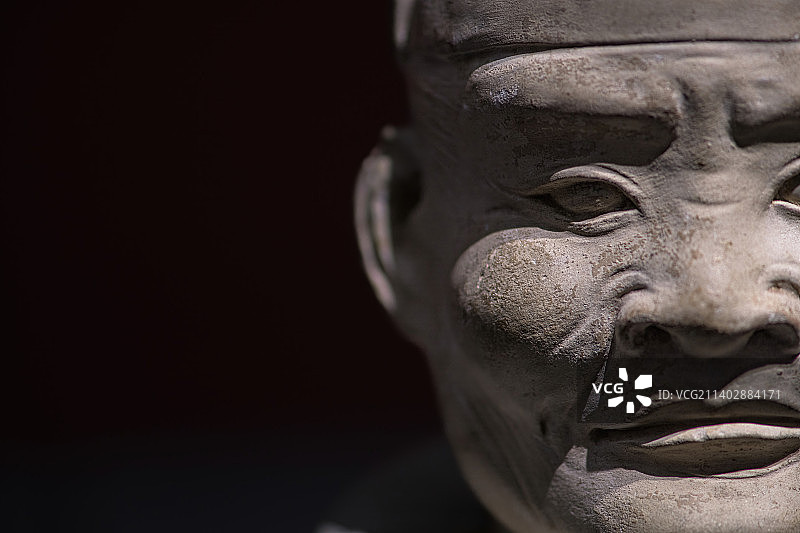 白釉宦官俑头_唐_乾陵博物馆图片素材