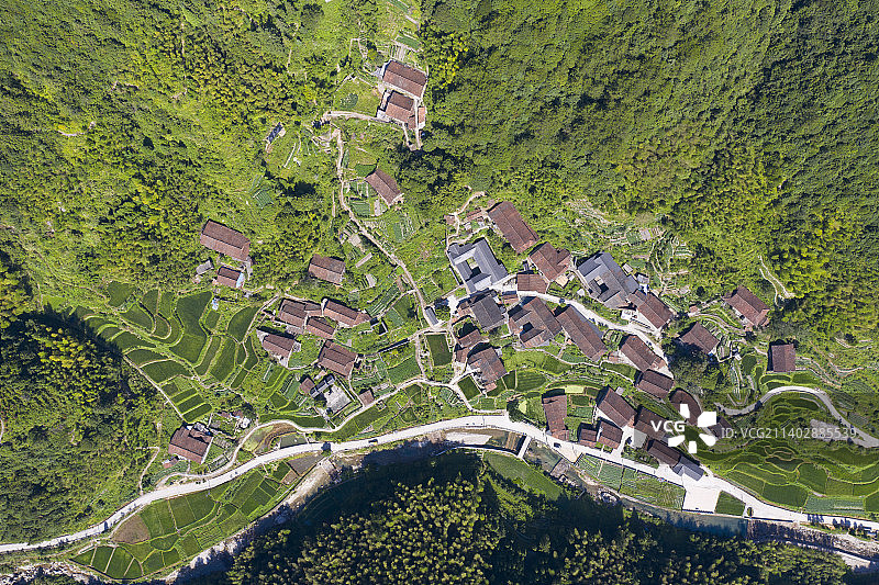 丽水庆元白柘洋村航拍图片素材