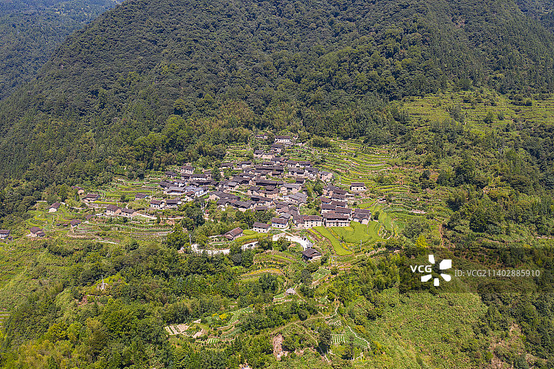 丽水庆元后溪村航拍图片素材