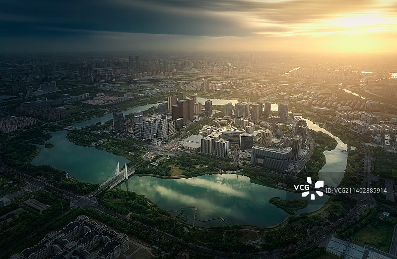 郑州龙子湖航拍图片素材