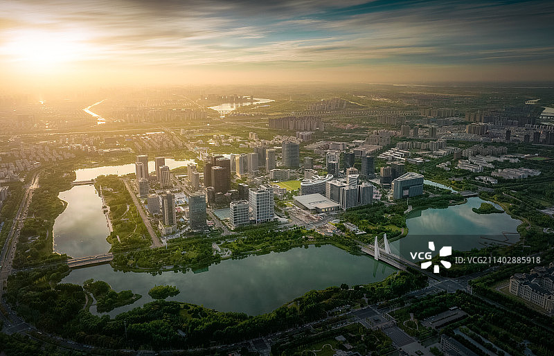 郑州龙子湖航拍图片素材