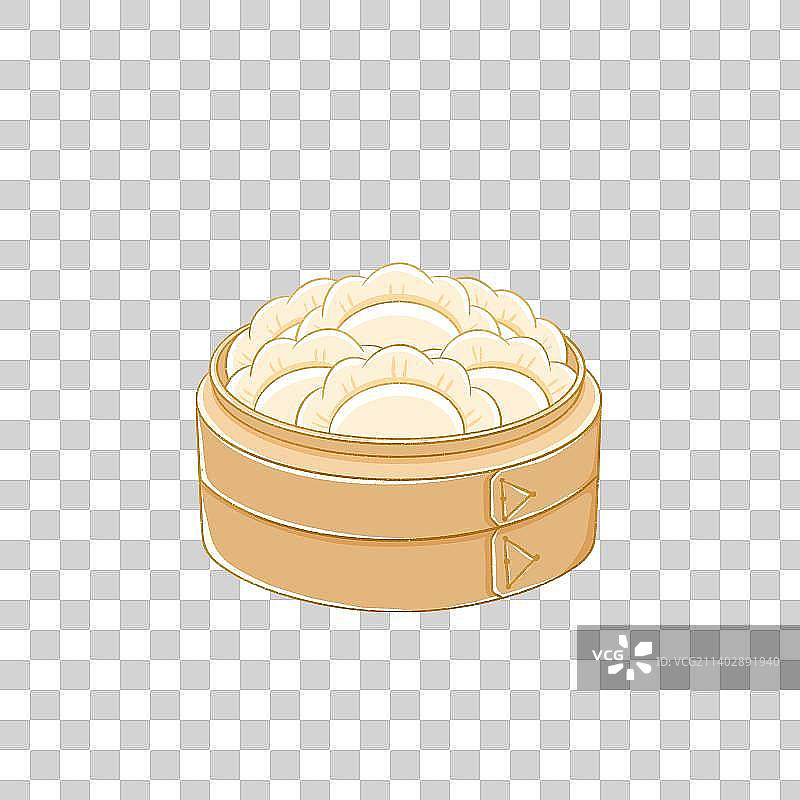 小笼屉蒸饺图片素材