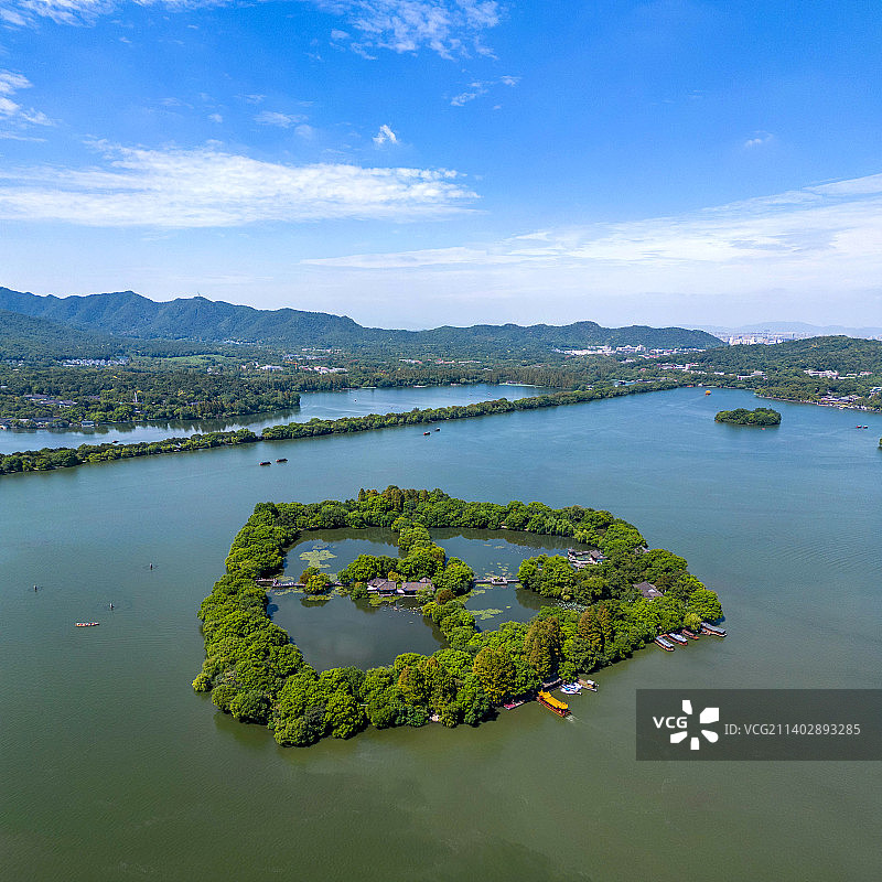 杭州西湖三岛图片素材