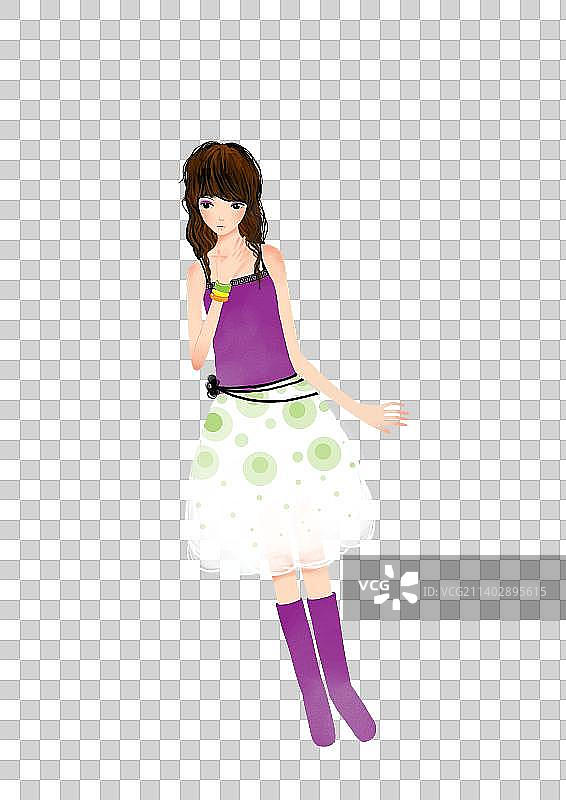 穿着白色短裙的女孩图片素材