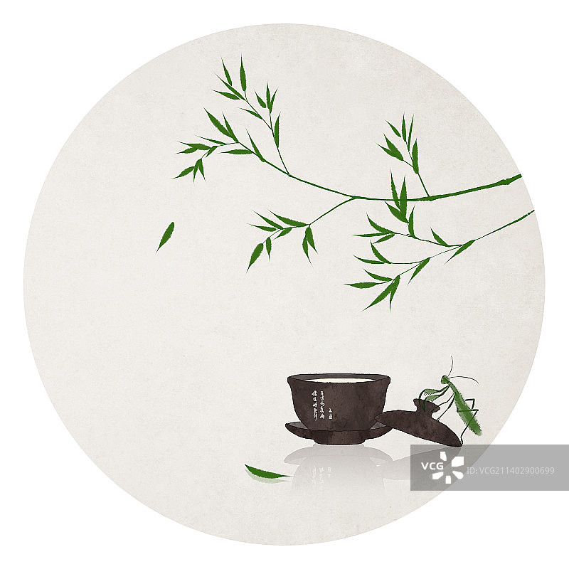 中国风茶道插画图片素材