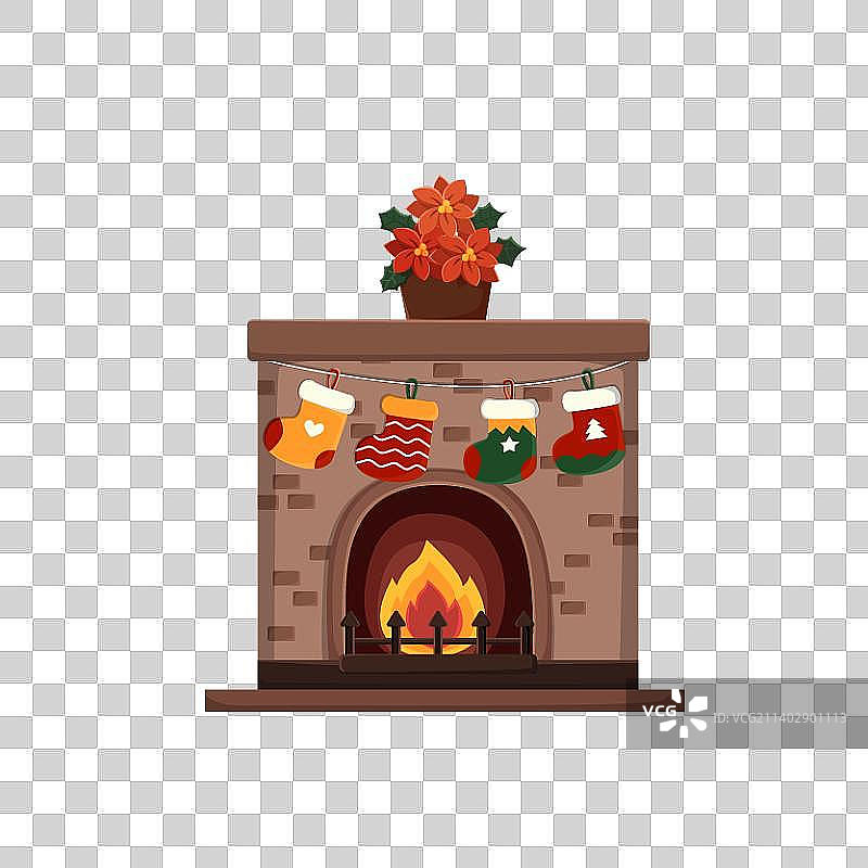 圣诞壁炉插图图片素材