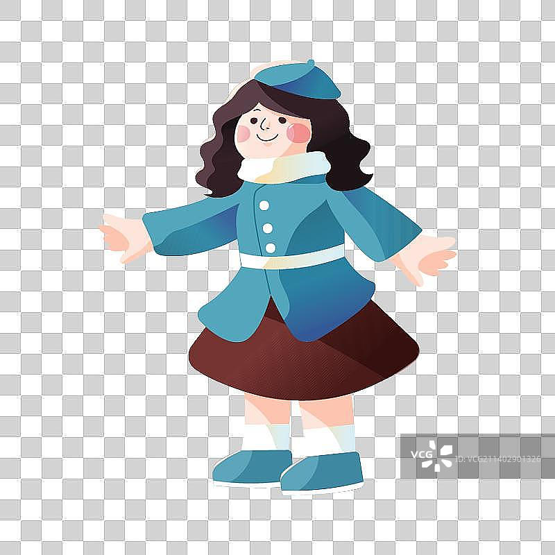 穿冬装的女孩图片素材