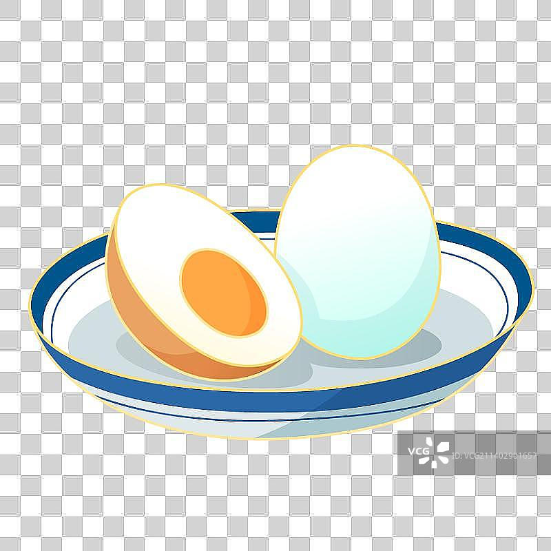 煮鸡蛋在盘子里图片素材