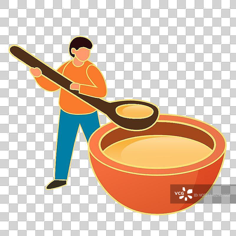 迷你人物舀茶图片素材