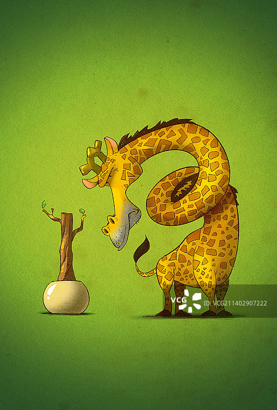 小眼睛动物-长颈鹿图片素材