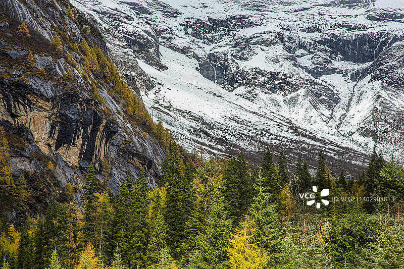 小金县四姑娘山双桥沟秋色迷醉图片素材