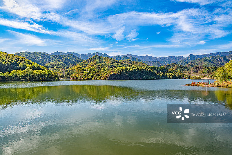 秋天北京延庆玉渡山忘忧湖图片素材