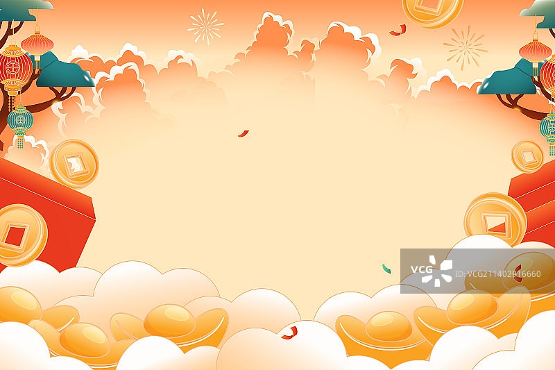 卡通春节新年兔年兔子生肖家人家庭团圆饭美食餐饮春运出行古建筑传统节日大扫除年俗中国风国潮矢量插画图片素材