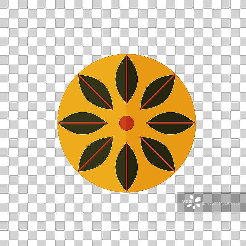 瓦当纹样圆形扁平风格图片素材