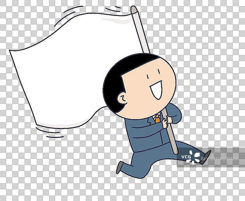 元素：举着旗帜的人物图片素材