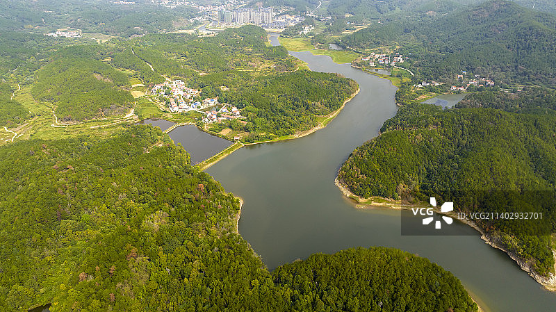 武汉黄陂区月亮湖湿地风光图片素材