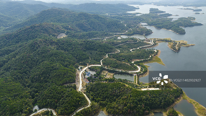 武汉黄陂区月亮湖湿地风光图片素材