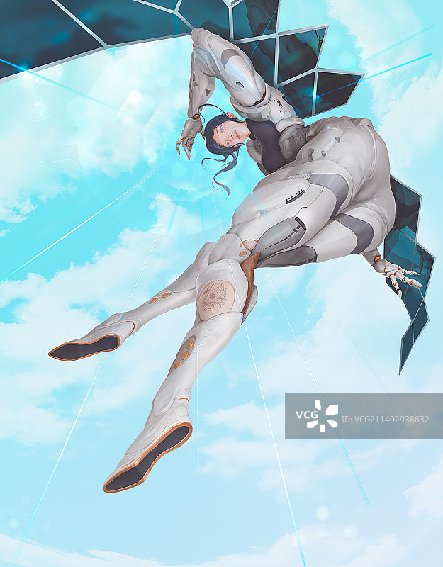 新能源光伏女神图片素材