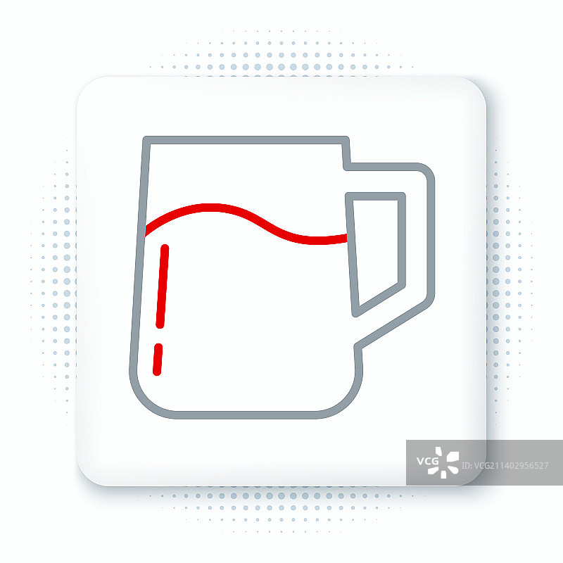 白色背景上的线条木制啤酒杯图标图片素材