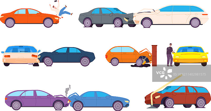 道路交通事故：车辆碰撞与道路交通图片素材