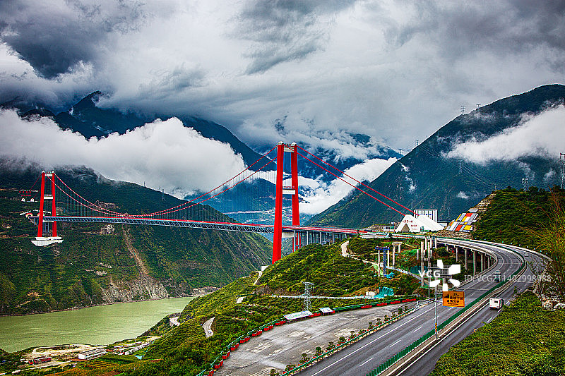 泸定大渡河大桥图片素材