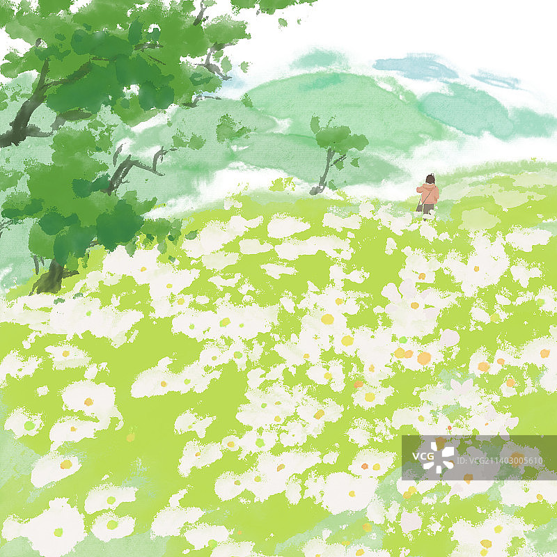 栾川风景旅游插画图片素材