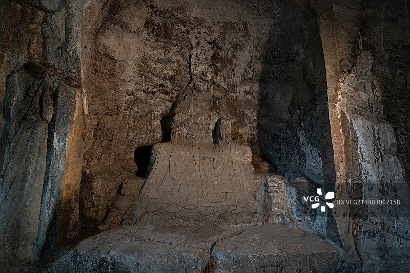 龙门石窟皇甫公窟皇帝礼佛图图片素材