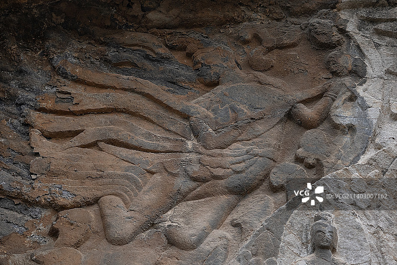 龙门石窟皇甫公窟皇帝礼佛图图片素材