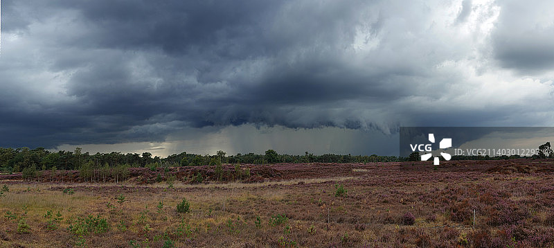 比利时卡尔姆豪特斯海德公园的暴风云全景图片素材