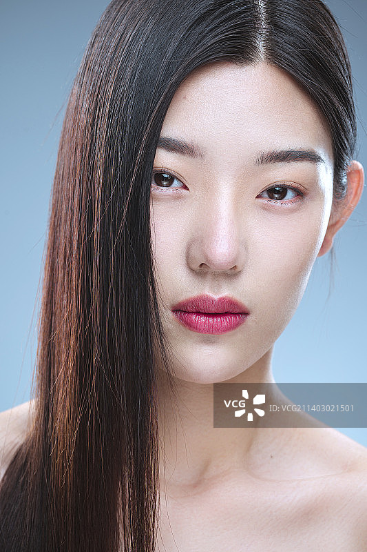 直发美女图片素材