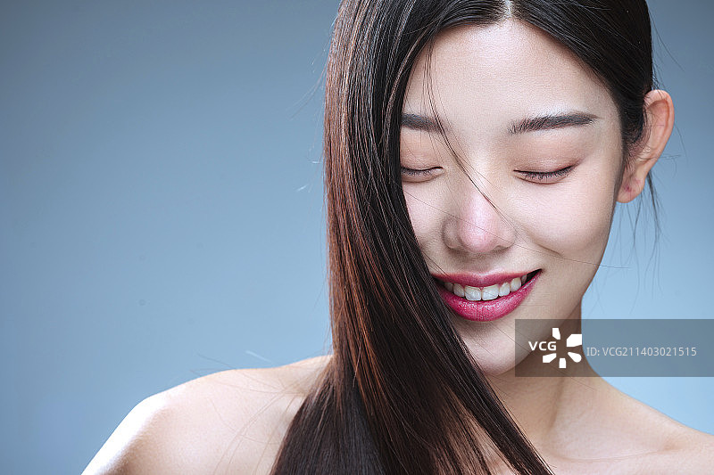 直发美女图片素材