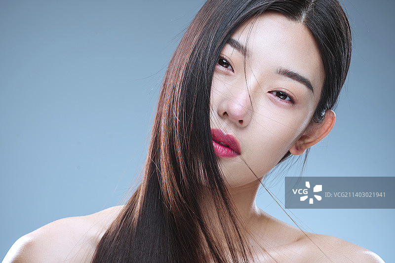 直发美女图片素材