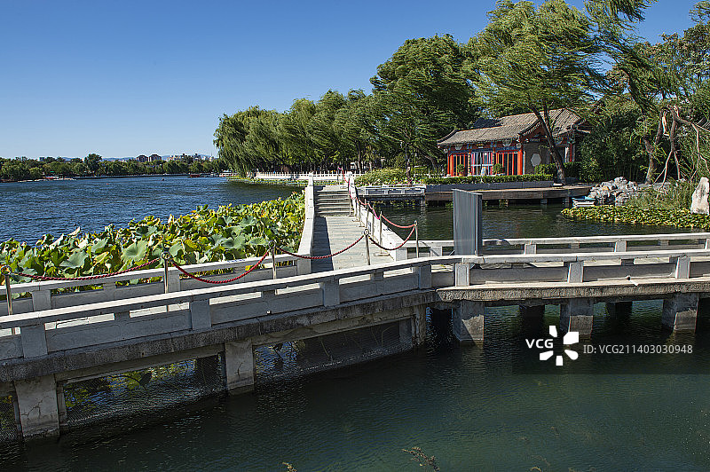 北京，什刹海，望海楼风景。图片素材