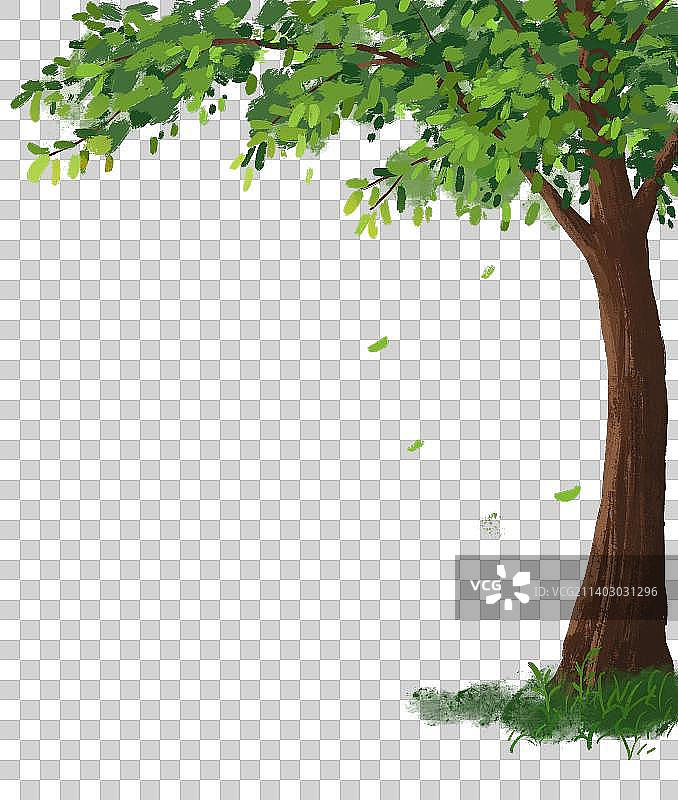 扁平插画一棵树图片素材