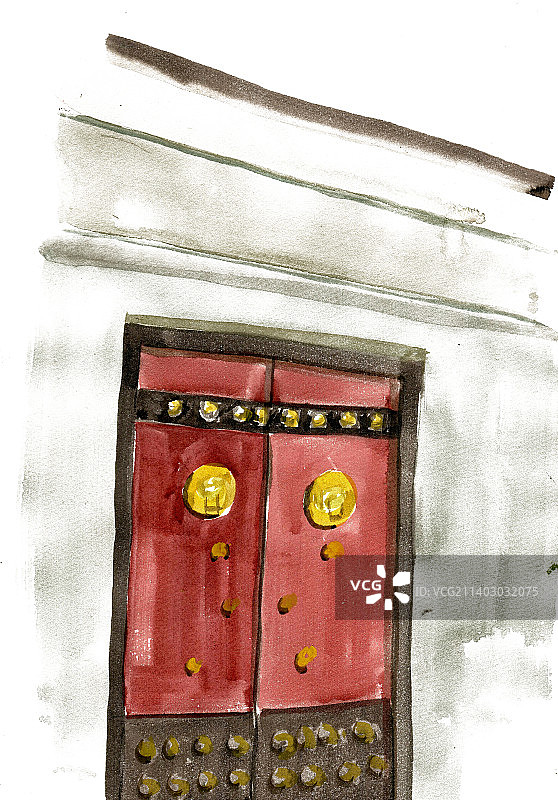 房屋大红门图片素材