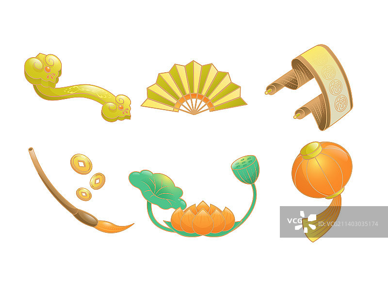 复古的新春元素图片素材