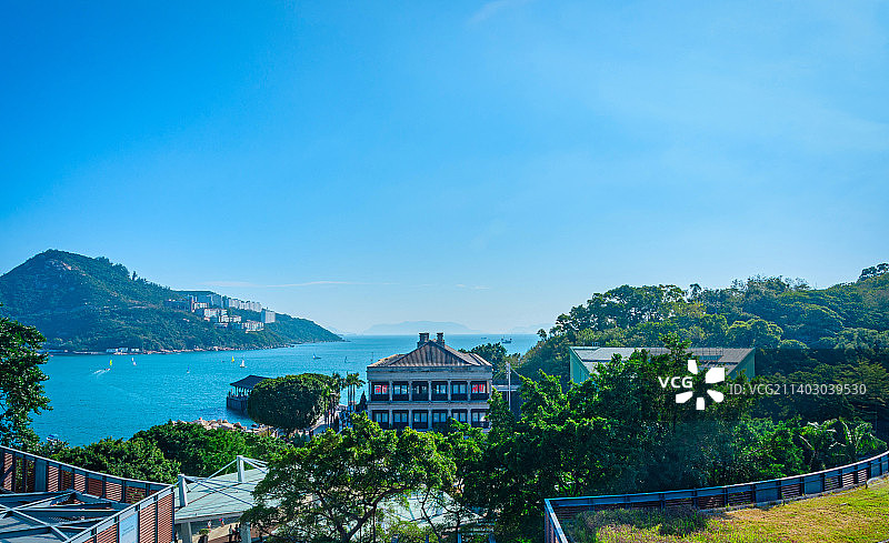 香港赤柱海边山顶住宅小区建筑群图片素材