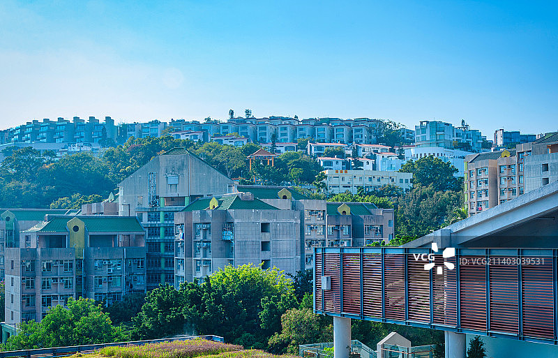香港赤柱海边山顶住宅小区建筑群图片素材