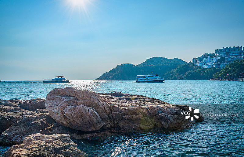 香港赤柱海上游艇景观图片素材