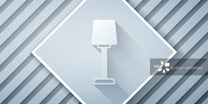 灰色背景上的台灯纸雕图标图片素材