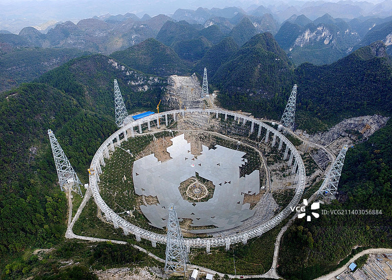 贵州世界最大直径500米天文望远镜建设中图片素材