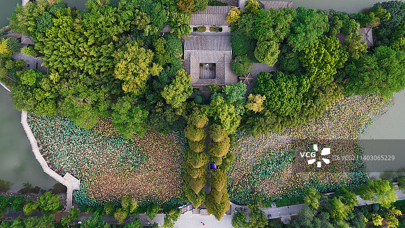 安徽合肥包公园包孝肃公祠航拍图片素材