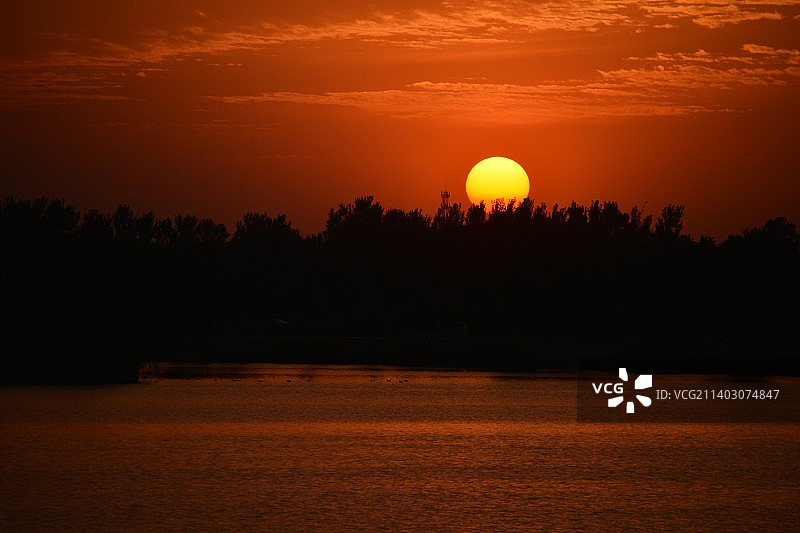 商丘古城日落图片素材