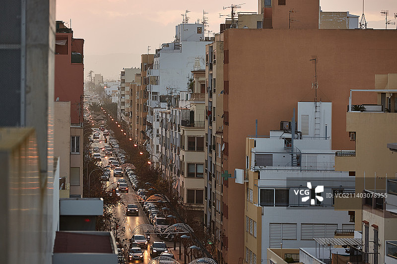 城市建筑的高角度视图图片素材