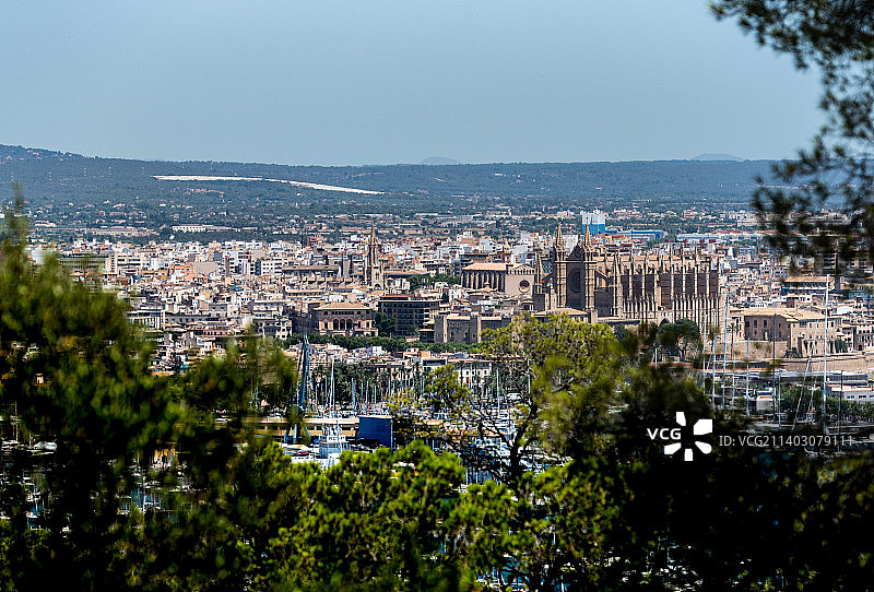 西班牙帕尔马城市建筑高空俯瞰图片素材