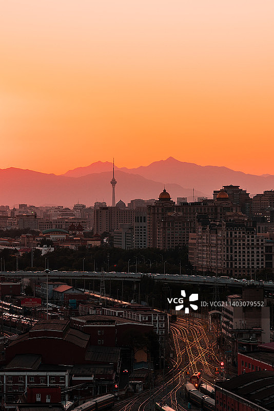 日落时的北京城图片素材