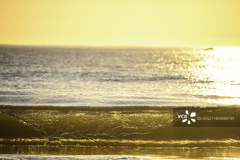 美国华盛顿州尼亚湾日落海景图片素材
