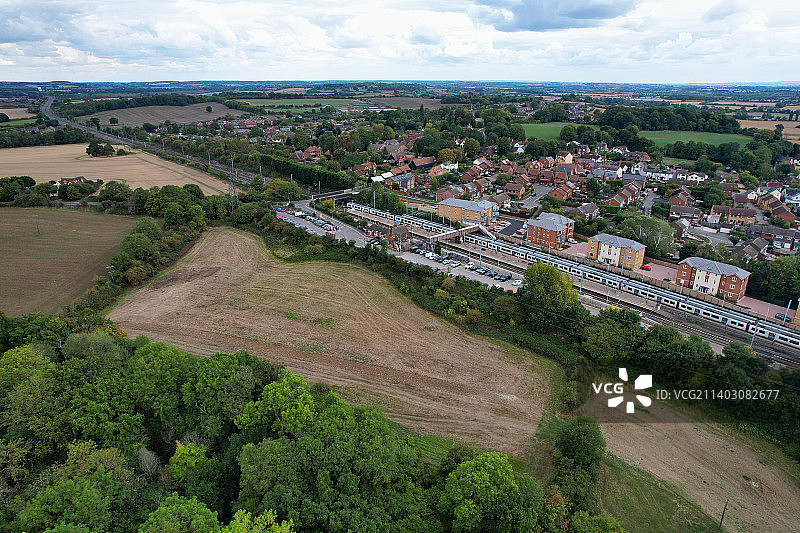 英国哈灵顿城镇景观高角度视图图片素材