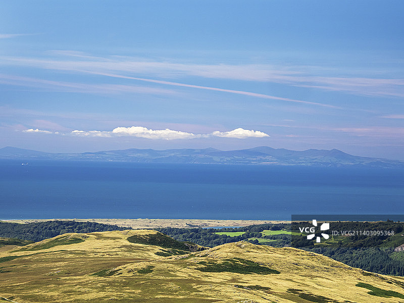 从英国湖区格林克拉格看到的马恩岛图片素材