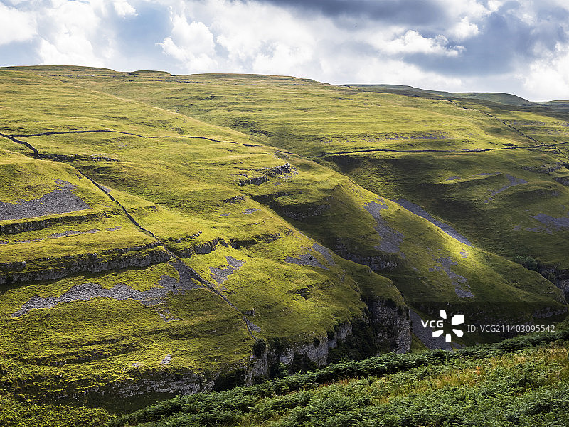 英国约克郡山谷利特尔代尔上方的考赛德贝克图片素材